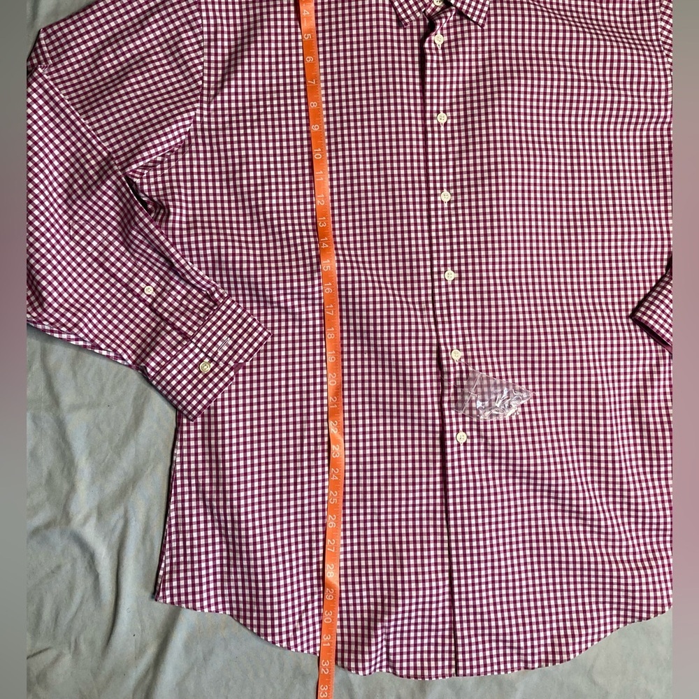 Egara Maroon and White Checkered Button Down Shirt - Picture 9 of 11